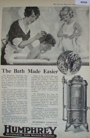 Humphrey Gas Water Heater 1920 Ad