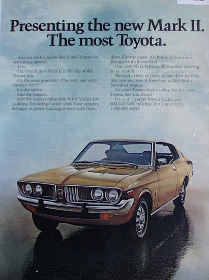 Toyota Mark II 1972 Ad
