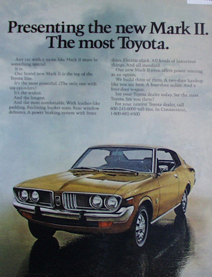 Toyota Mark II 1972 Ad