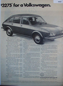 Volkswagen 412 Car 1972 Ad