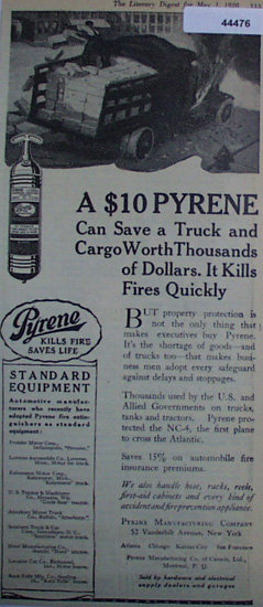Pyrene Fire Extinguishers 1920 Ad