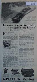 G Piel Muffler Cut Out 1920 Ad