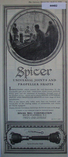 Spicer Universal Joints 1920 Ad