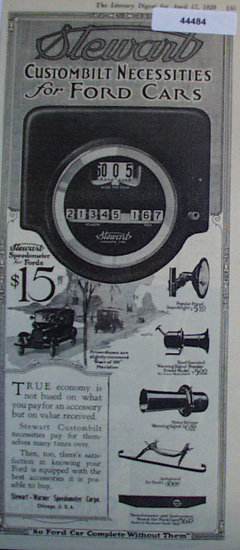 Stewart Speedometer for Fords 1920 Ad
