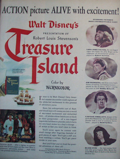 Walt Disney Treasure Island 1950 Ad
