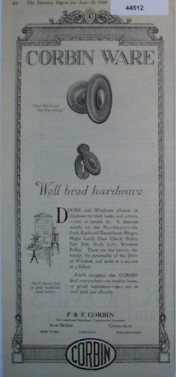 Corbin Ware Hardware 1920 Ad