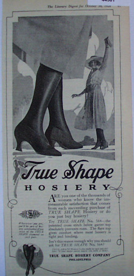 True Shape Hosiery 1920 Ad