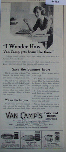 Van Camps Pork And Beans 1920 Ad