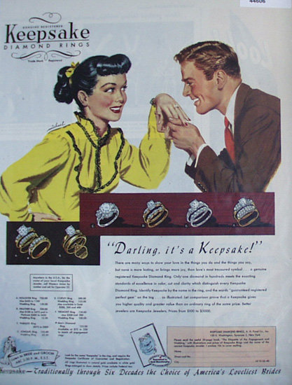 Keepsake Diamond Rings 1948 Ad