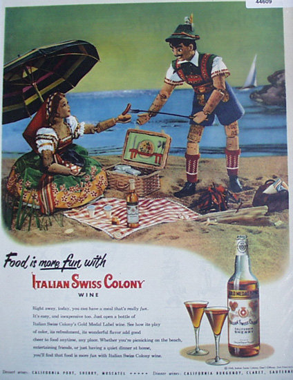 Italian Swiss Colony Wine 1948 Ad.