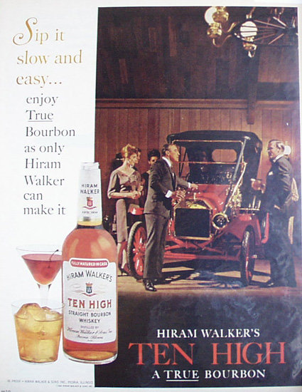 Hiram Walkers Ten High Bourbon 1964 Ad