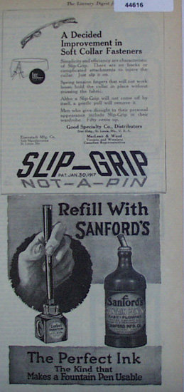Slip Grip Soft Collar Fasteners 1920 Ad