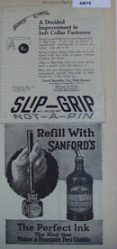 Slip Grip Soft Collar Fasteners 1920 Ad