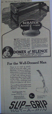 Slip Grip Soft Collar Fastener 1920 Ad
