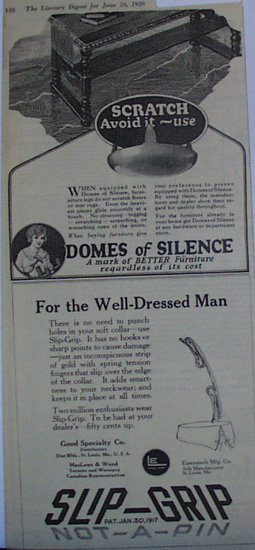 Slip Grip Soft Collar Fastener 1920 Ad