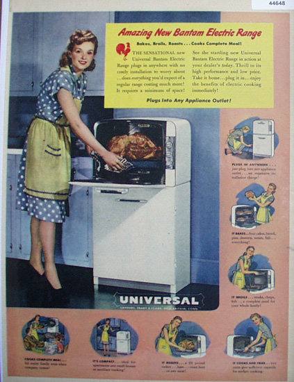 Universal Electric Range 1948 Ad.