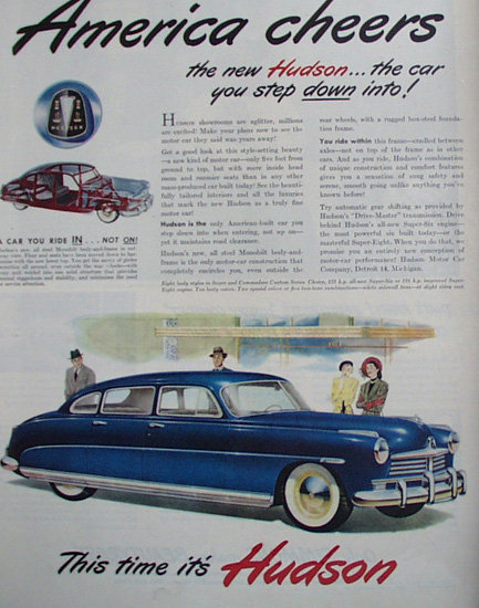 Hudson Car 1948 Ad.