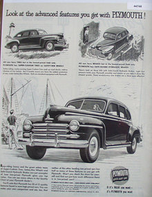 Plymouth Car 1948 Ad.