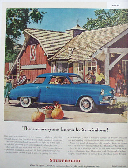 Studebaker Starlight Coupe Car 1948 Ad