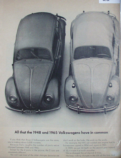 Volkswagens Cars 1964 Ad.