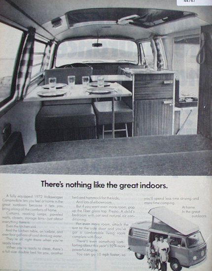 Volkswagen Campmobile 1972 Ad.