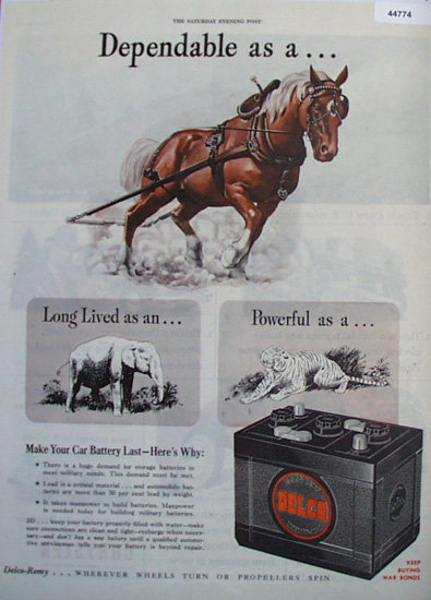 Delco Remy Battery 1945 Ad.