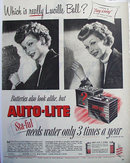 Auto Lite Batteries Lucille Ball 1949 Ad