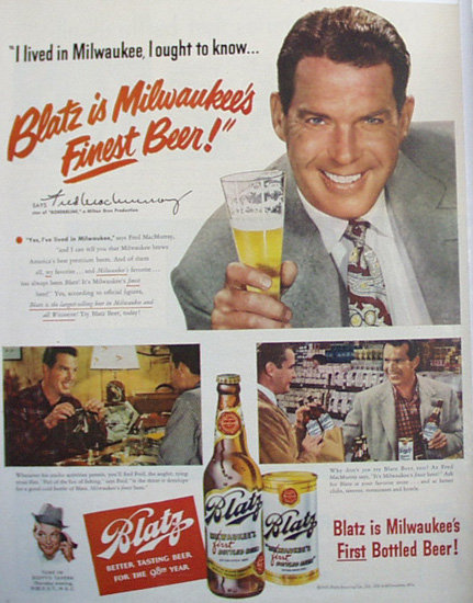 Blatz Beer 1949 Ad.