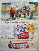 Posts 40 Percent Bran Flakes 1950 Ad