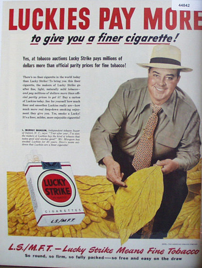 Lucky Strike Cigarette 1949 Ad