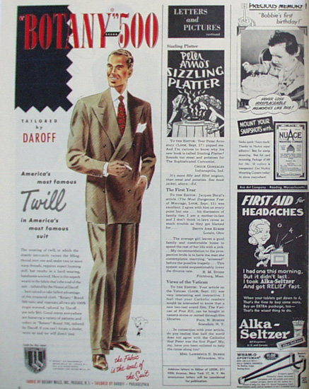 Botany 500 Mens Suits 1949 Ad