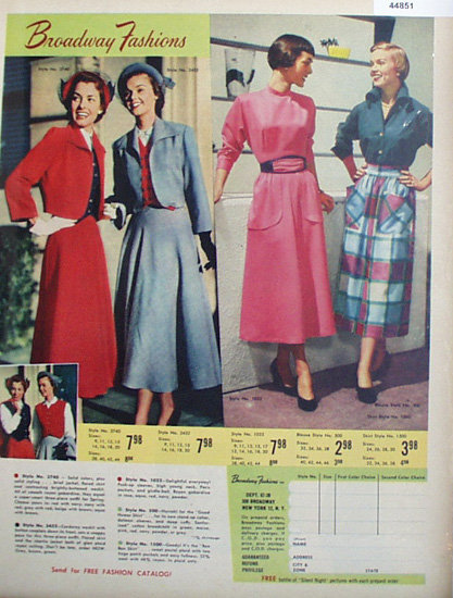 Broadway Fashions By Broadway Fashions 1950 Ad.