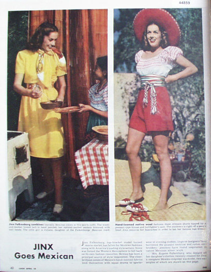 Jinx Falkenburg Mexican Fashions 1944 Article