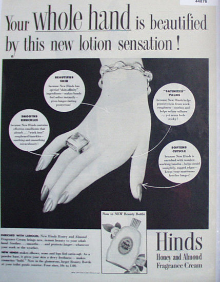 Hinds honey And Almond Cream 1948 Ad