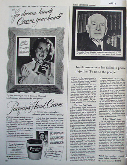 Pacquins Hand Cream 1948 Ad