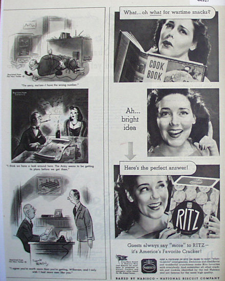 Ritz Crackers 1944 Ad.