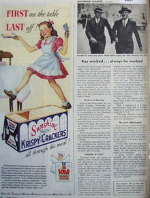 Sunshine Krispy Saltines 1944 Ad.
