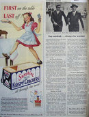 Sunshine Krispy Saltines 1944 Ad.