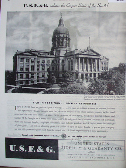 United States Fidelity And Guaranty Co. 1945 Ad.