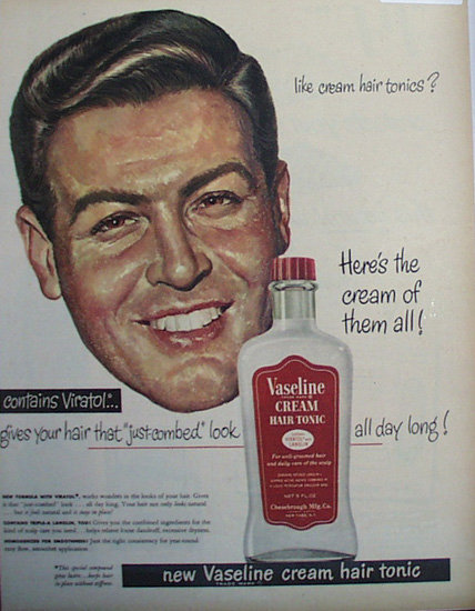 Vaseline Cream Hair tonic 1948 Ad