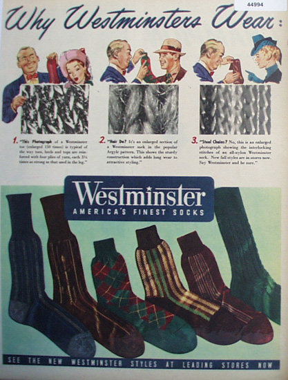 Westminster Americas Finest Socks 1947 Ad.