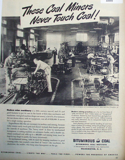 Bituminous Coal Institute 1949 Ad