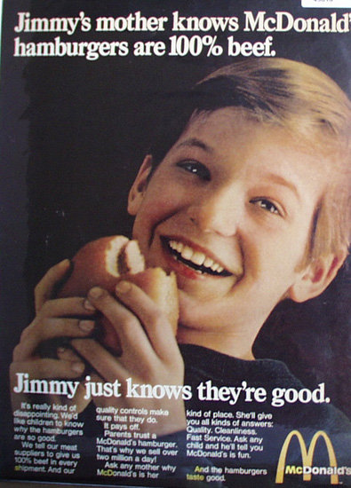 McDonalds Hamburgers 1969 Ad