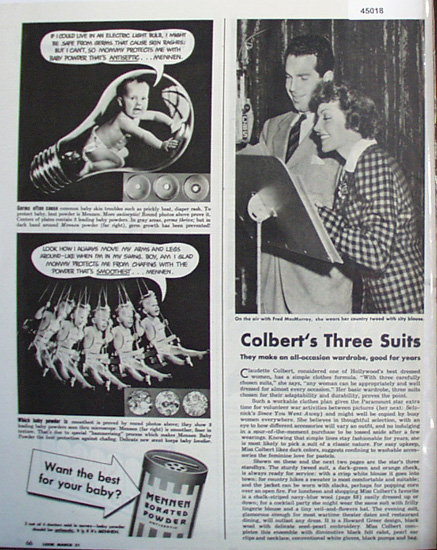 Mennen Antiseptic Baby Powder 1944 Ad.