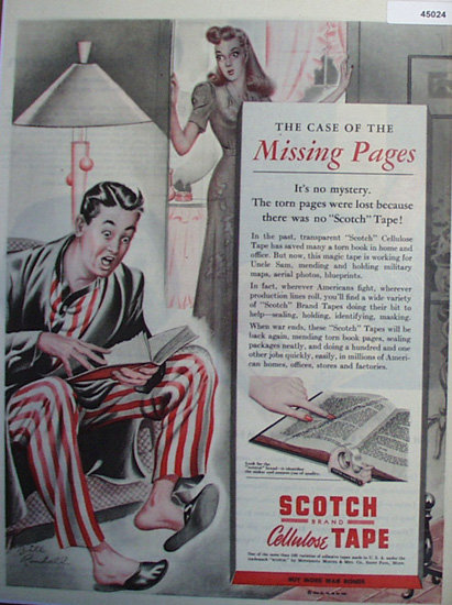 Scotch brand Cellulose Tape 1944 Ad
