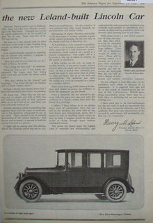 Leland Built Lincoln Car 1920 Ad
