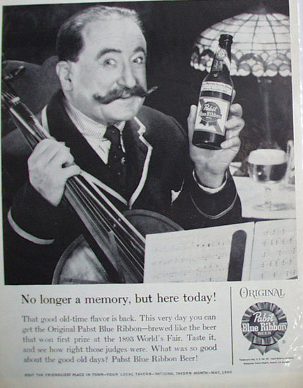 Pabst Blue Ribbon Beer 1960 Ad