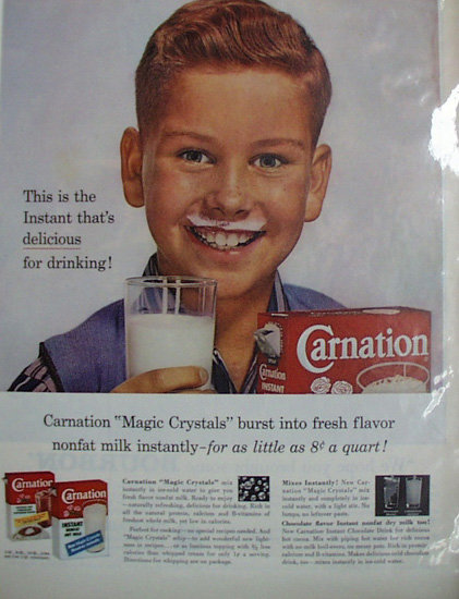 Carnation Instant Boy With Red Hair Ad 1960