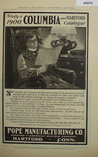 Pope Manufacturing Co. Columbia 1907 To 1912 Ad