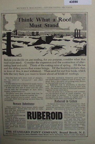 Ruberoid Roofing 1907 To 1912 Ad